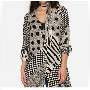 JOHNNY WAS SILK BLOUSE SIZE LARGE